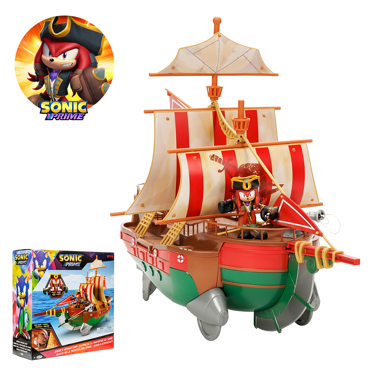 Foto 1 | Sonic The Hedgehog Barco De La Travesia De Angel Set Figuras