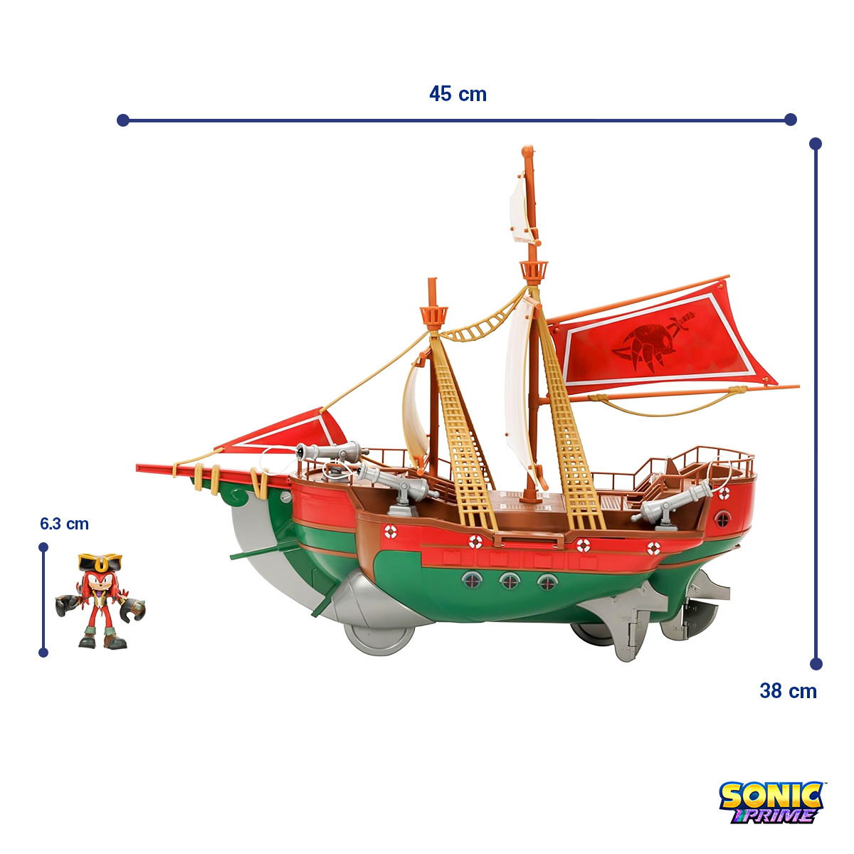 Foto 2 | Sonic The Hedgehog Barco De La Travesia De Angel Set Figuras