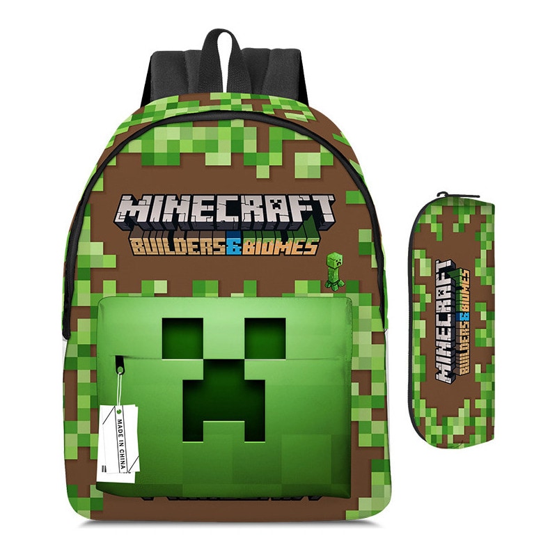 Mochila Para Estudiantes Minecraft My World, Juego De 2 Piezas, 40 X 30 X 17 Cm - Venta Internacional. 