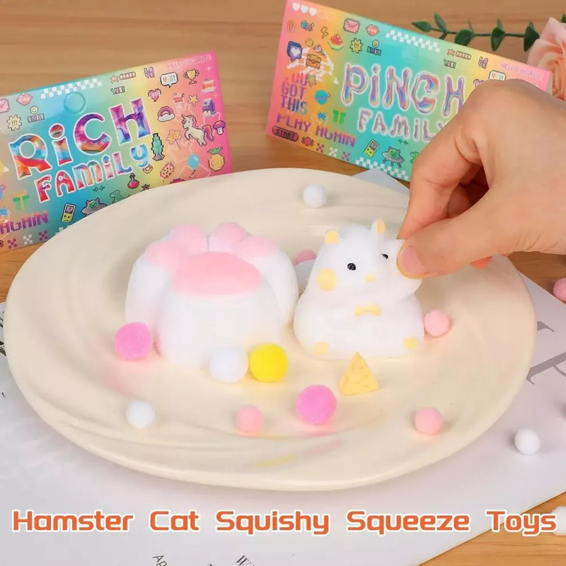 Foto 5 pulgar | Juguete Squeeze Hamster Squishy De 2 Piezas Para Aliviar El Estrés - Venta Internacional.