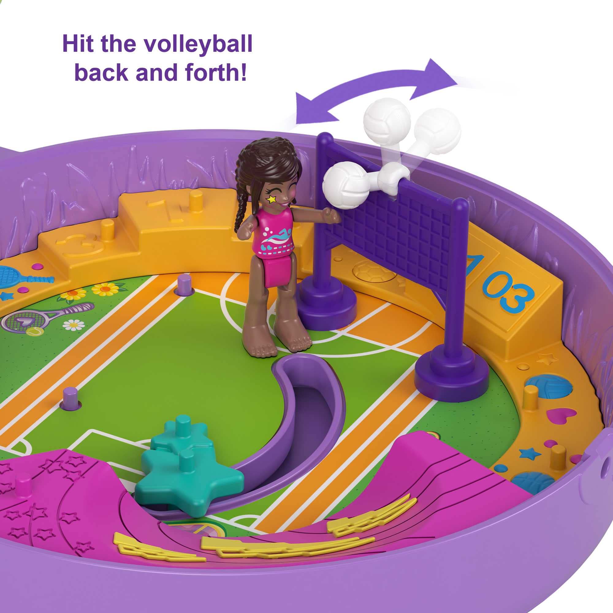 Foto 7 pulgar | Compact Playset Polly Pocket Soccer Squad Con 2 Micromuñecas - Venta Internacional.