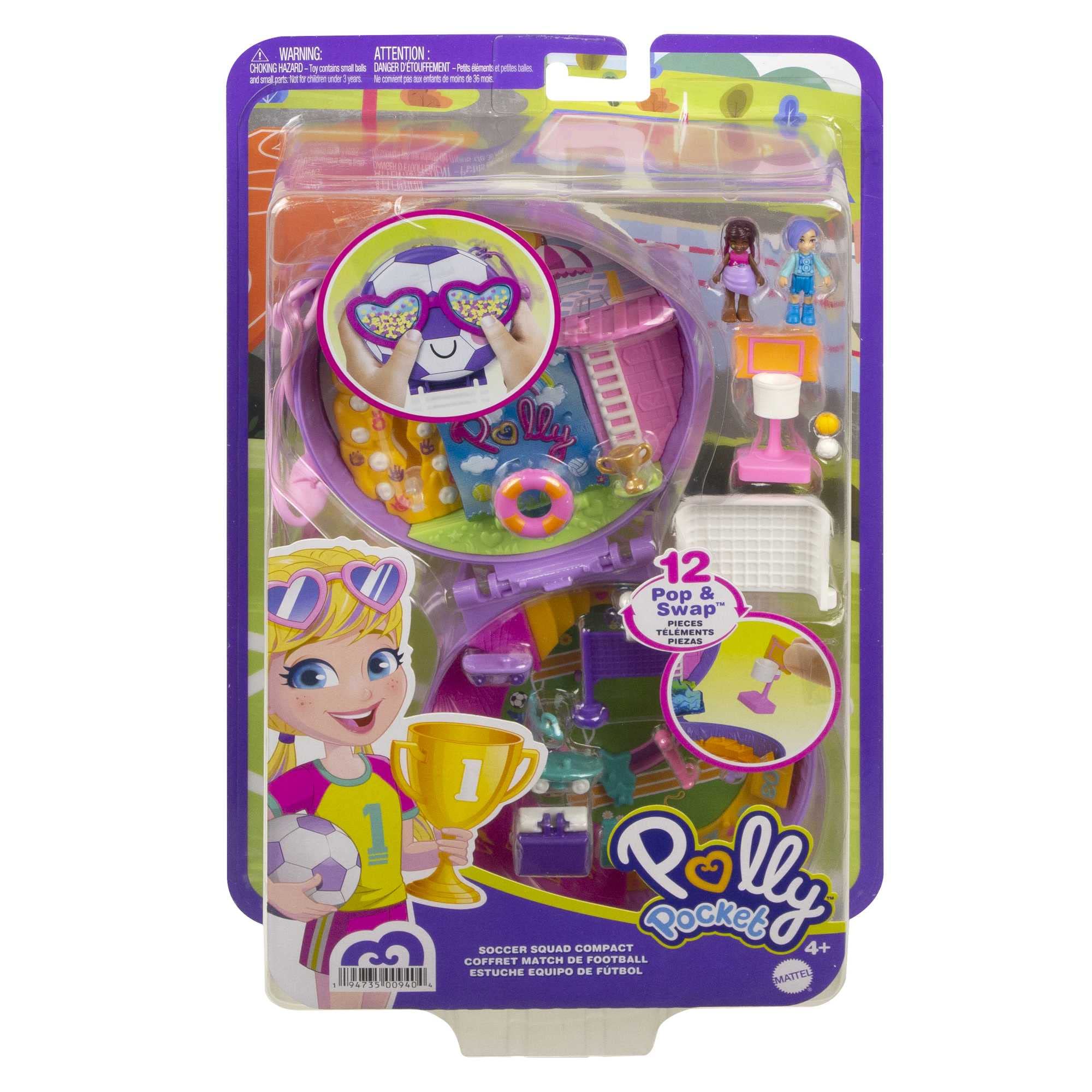 Foto 8 pulgar | Compact Playset Polly Pocket Soccer Squad Con 2 Micromuñecas - Venta Internacional.