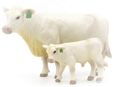 Foto 1 | Par De Vacas Y Terneros Charolais De Little Buster Toys, Esc - Venta Internacional.