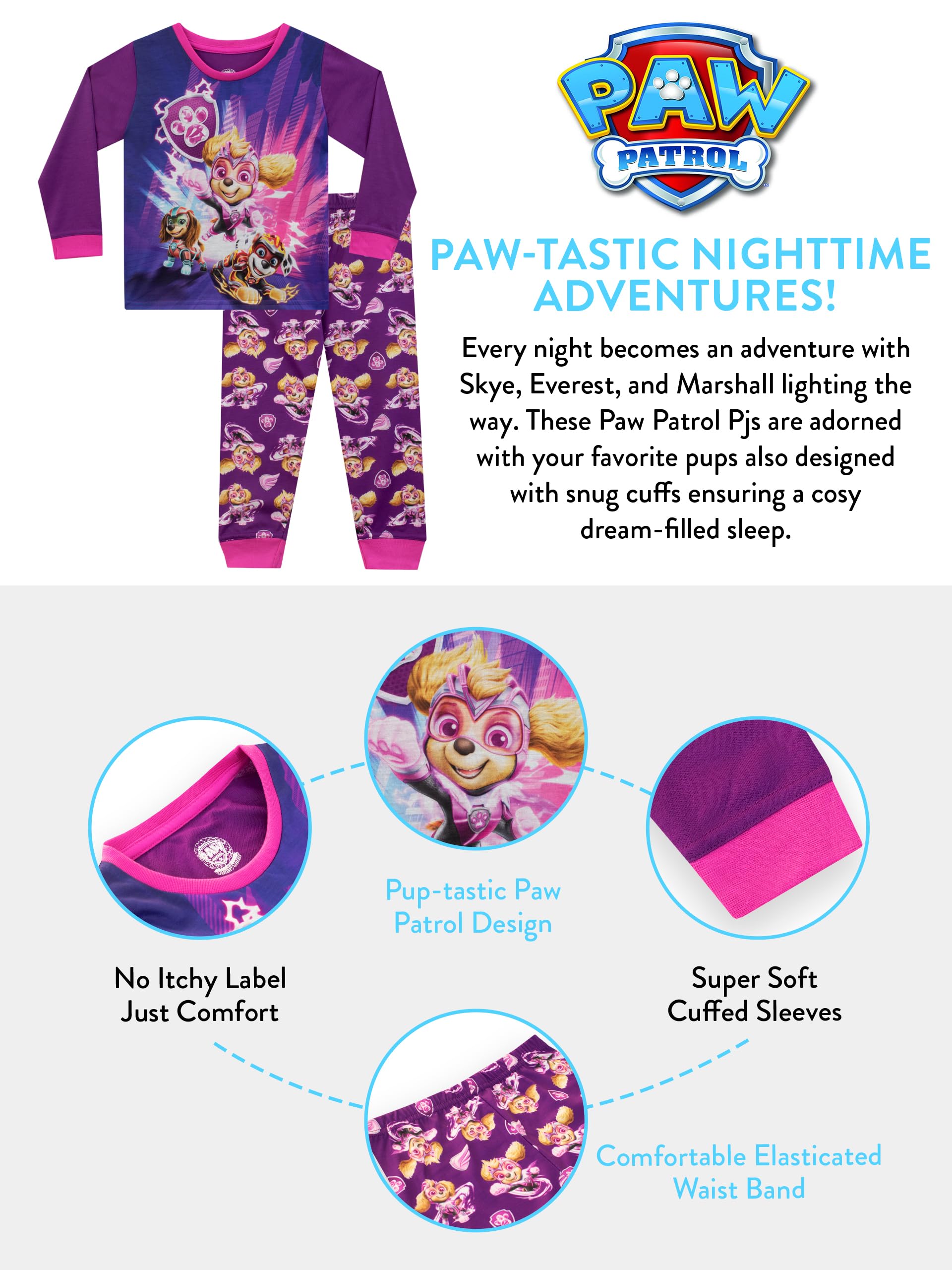 Foto 7 | Pijama La Patrulla Canina La Poderosa Película Liberty, Marshall, Skye - Venta Internacional.