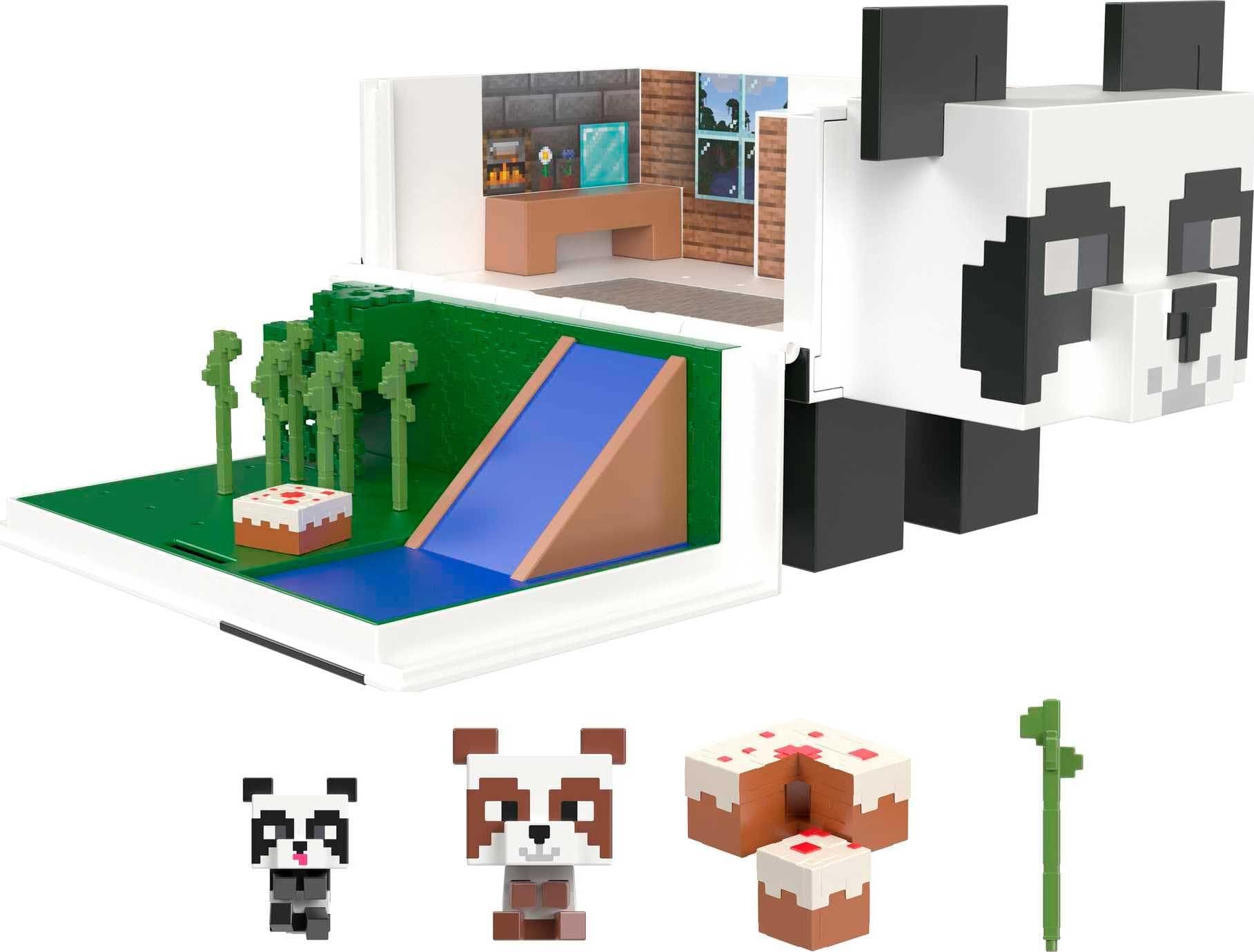 Casa De Juegos Mob Head Minis Panda De Toy Mattel Para Minecraft Con 2 Figuras - Venta Internacional. $1,398