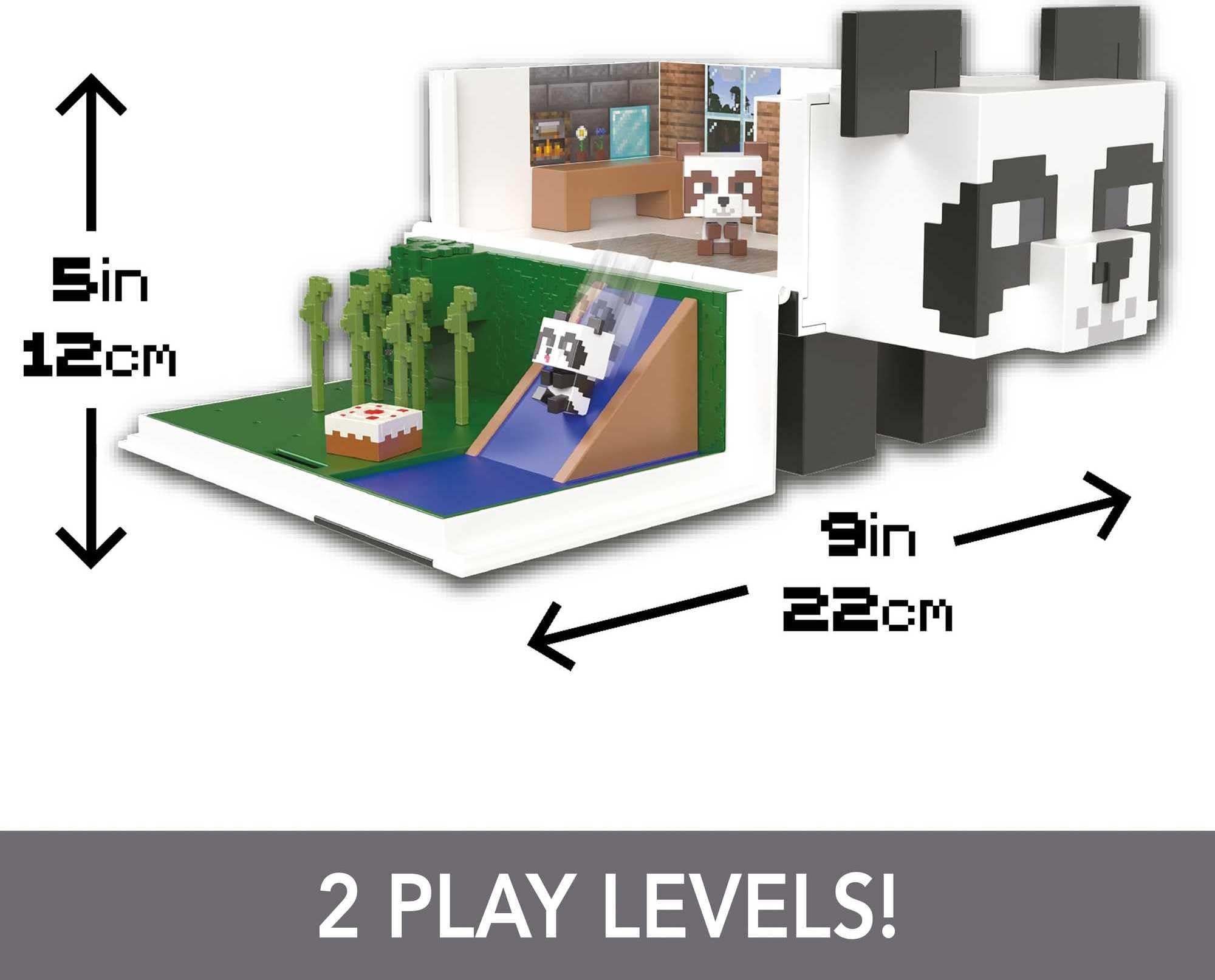 Foto 5 pulgar | Casa De Juegos Mob Head Minis Panda De Toy Mattel Para Minecraft Con 2 Figuras - Venta Internacional.