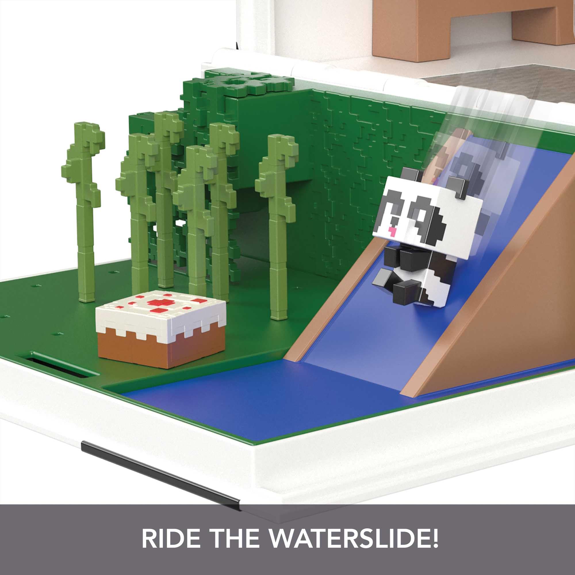 Foto 5 | Casa De Juegos Mob Head Minis Panda De Toy Mattel Para Minecraft Con 2 Figuras - Venta Internacional.