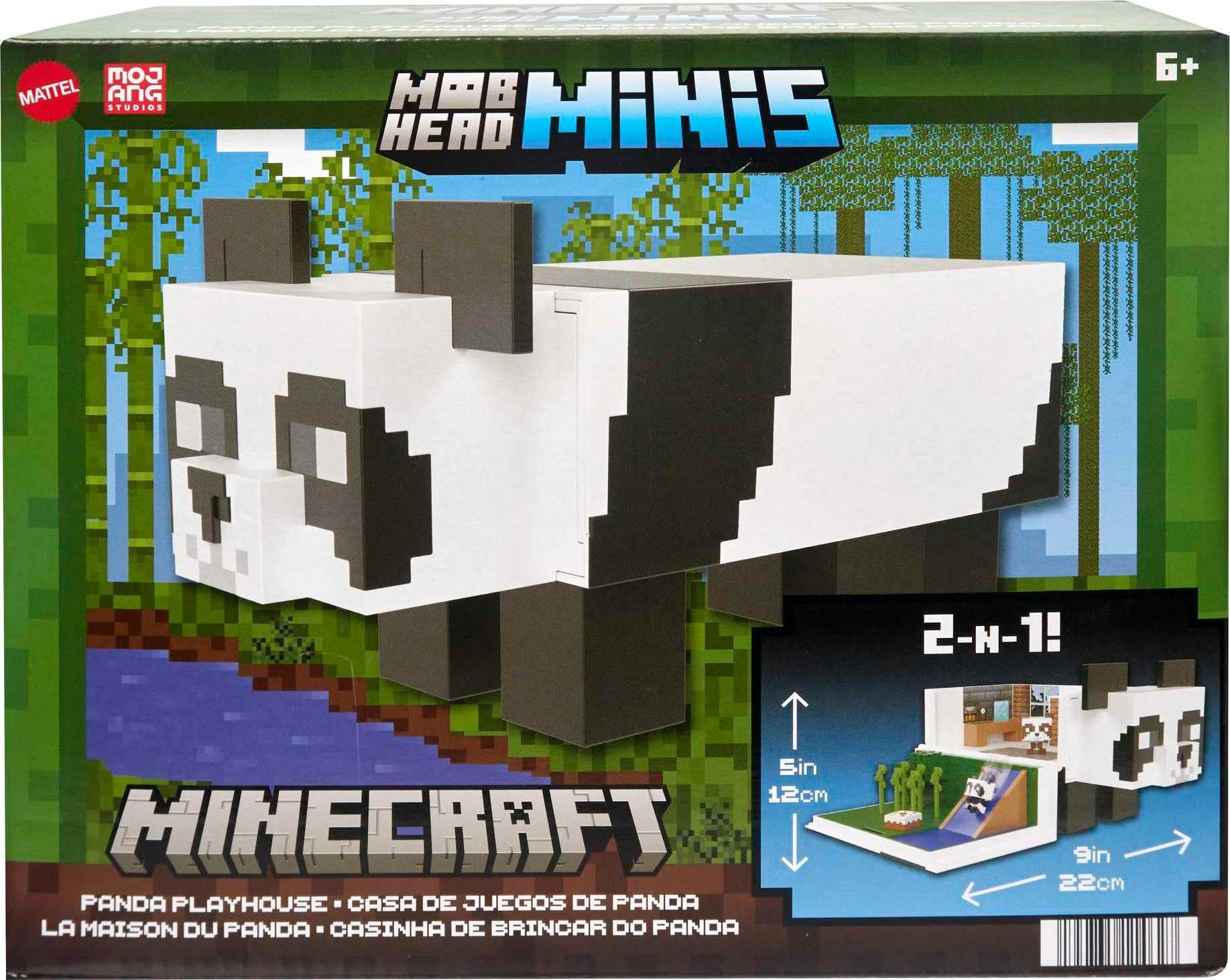 Foto 7 pulgar | Casa De Juegos Mob Head Minis Panda De Toy Mattel Para Minecraft Con 2 Figuras - Venta Internacional.