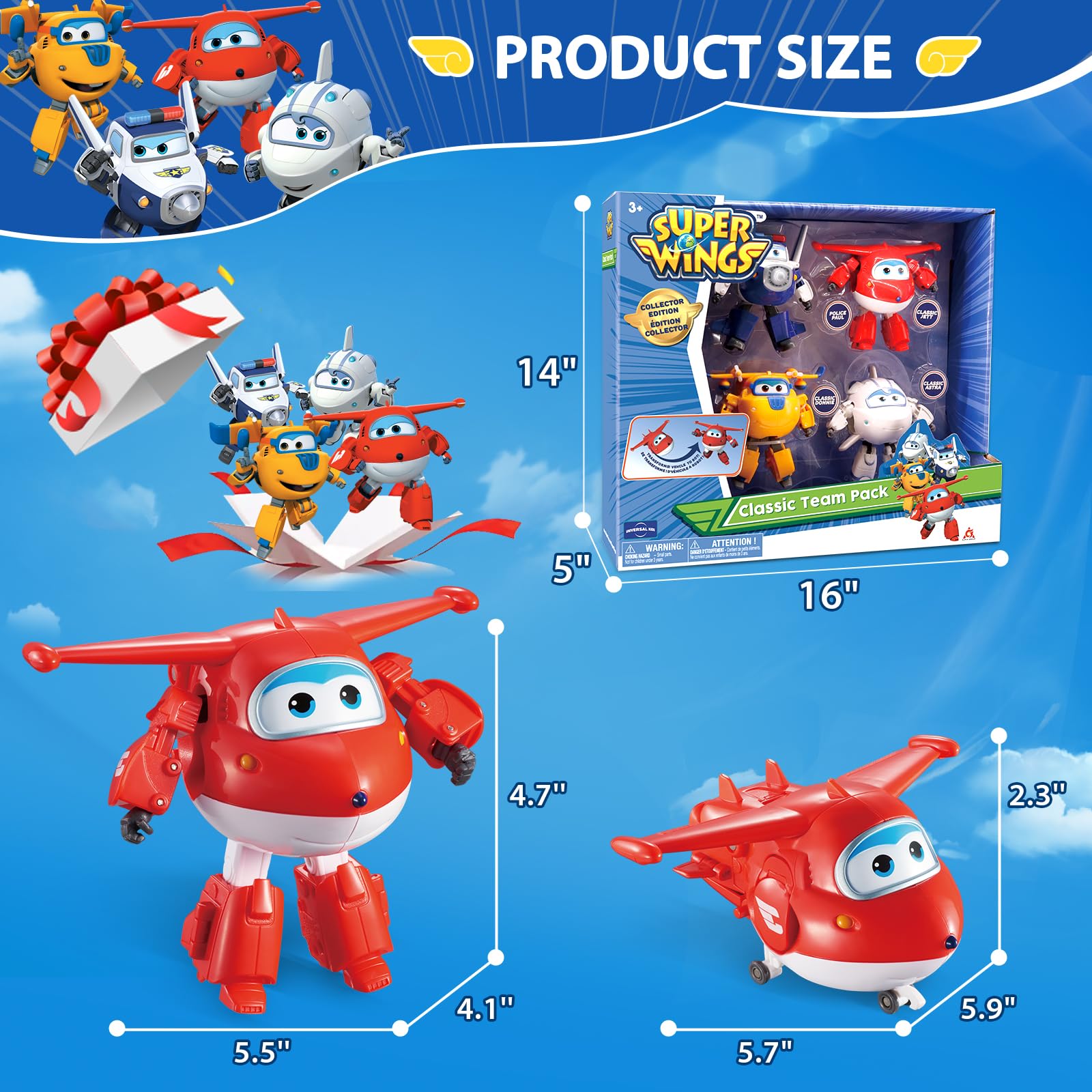 Foto 6 pulgar | Figura De Acción Super Wings 5 Transformers Toys, Paquete De 4 Unidades, Tobot - Venta Internacional.