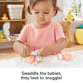 Foto 3 | Set De Figuras Fisher-price Little People Snuggle Twins Con Manta - Venta Internacional.