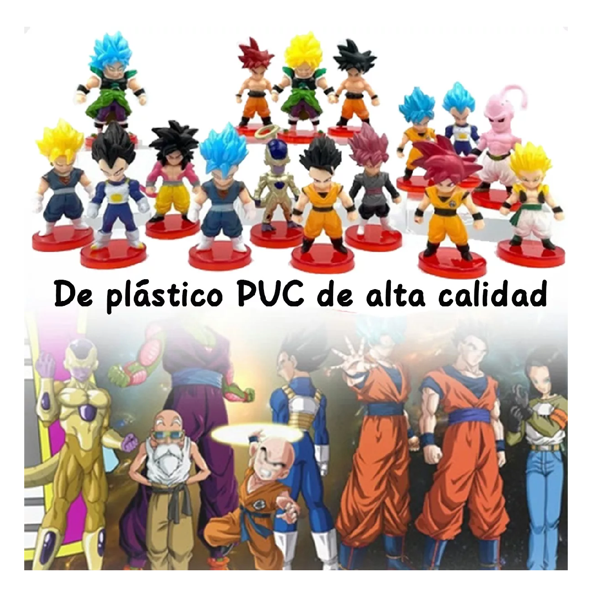 Foto 4 pulgar | Dragon Ball Juguetes Mini Colección 16 Piezas 7 Cm Goku Etc