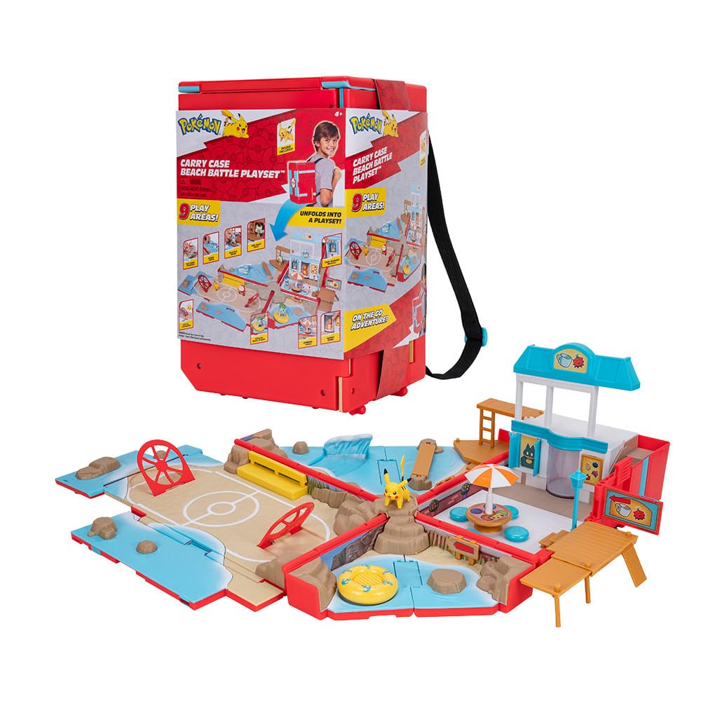 Foto 2 pulgar | Set De Juego Carry Case Beach Battle Pokémon Con Pikachu Jazwares - Venta Internacional.