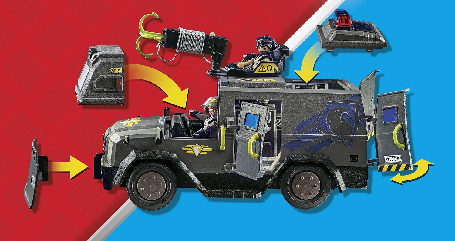Foto 2 | Unidad Táctica Toy Playmobil, Vehículo Todo Terreno Con Camión Blindado - Venta Internacional.