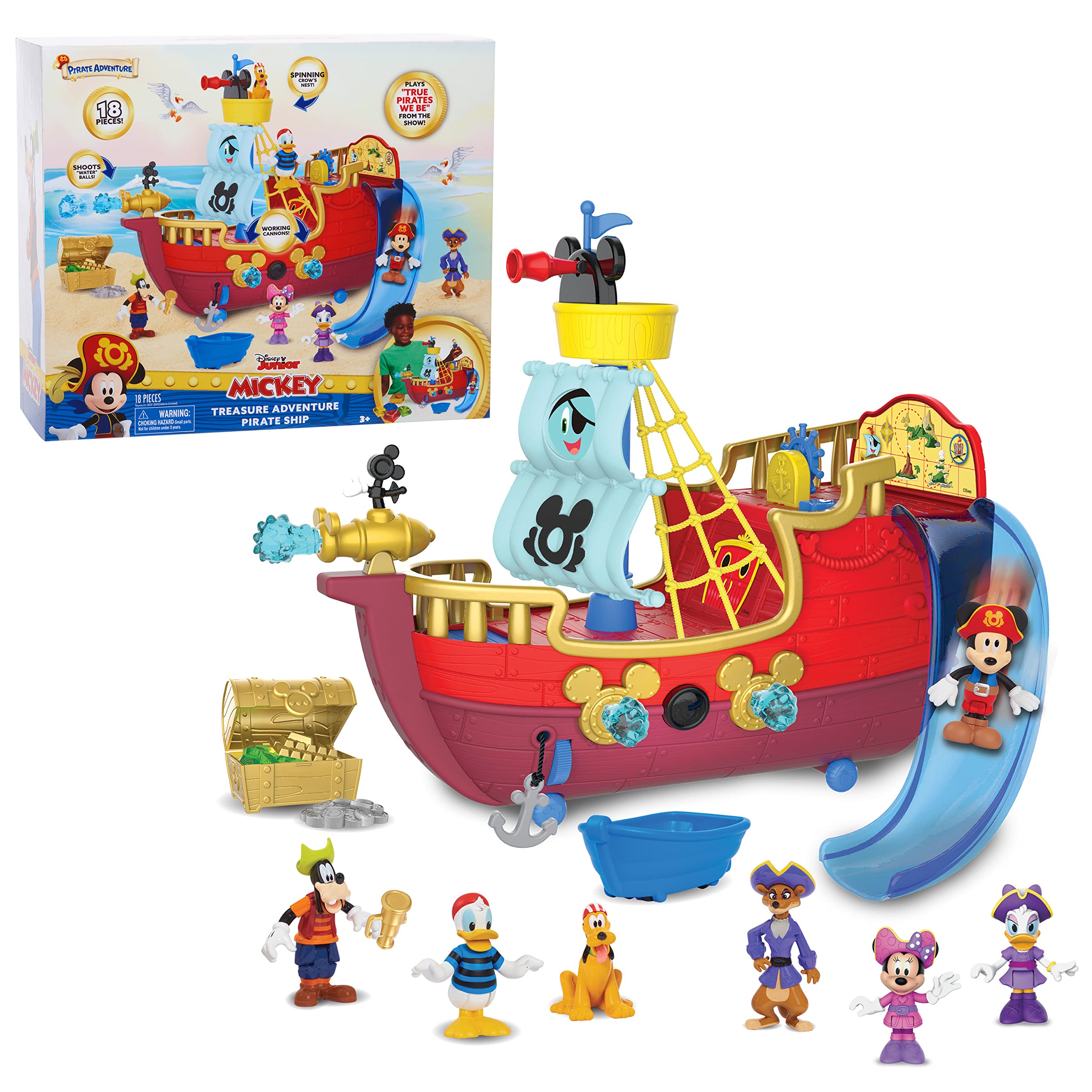 Foto 2 pulgar | Barco Pirata De Juguete Disney Junior Mickey Mouse Funhouse Con Figuras - Venta Internacional.