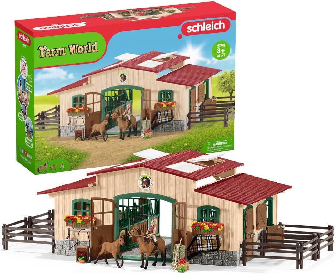 Establo Y Establo Para Caballos Playset Schleich Con 2 Ponis De Más De 3 Años - Venta Internacional.