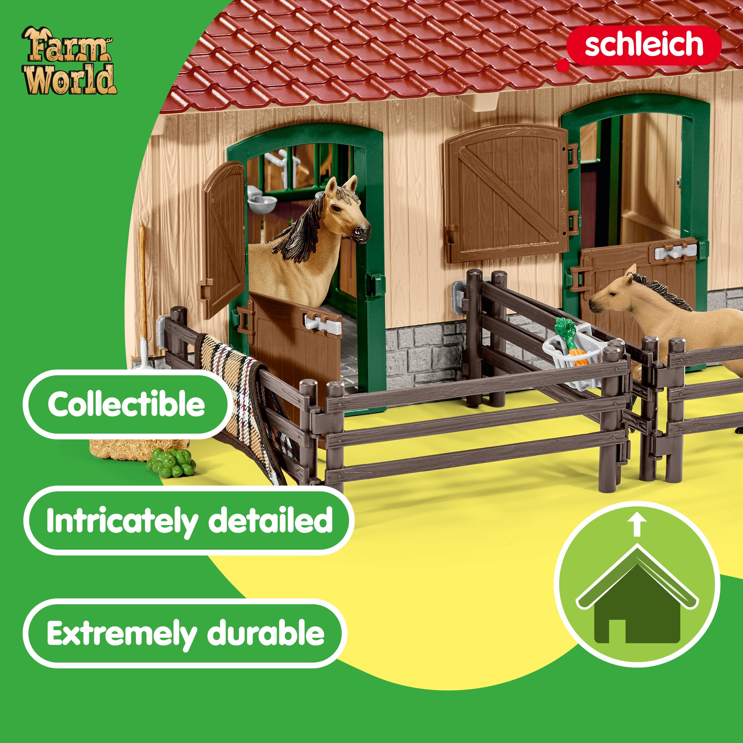 Foto 4 pulgar | Establo Y Establo Para Caballos Playset Schleich Con 2 Ponis De Más De 3 Años - Venta Internacional.