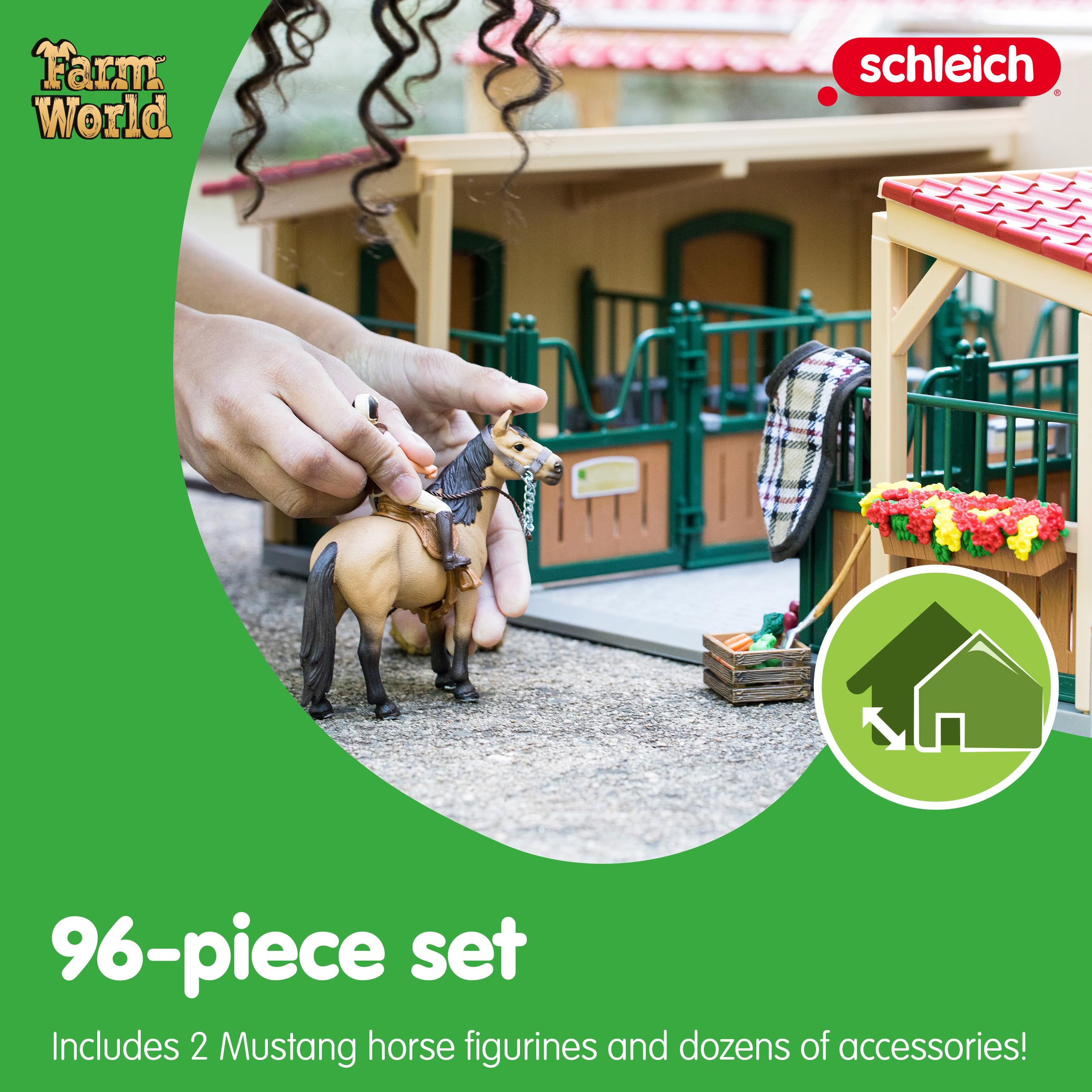 Foto 5 pulgar | Establo Y Establo Para Caballos Playset Schleich Con 2 Ponis De Más De 3 Años - Venta Internacional.