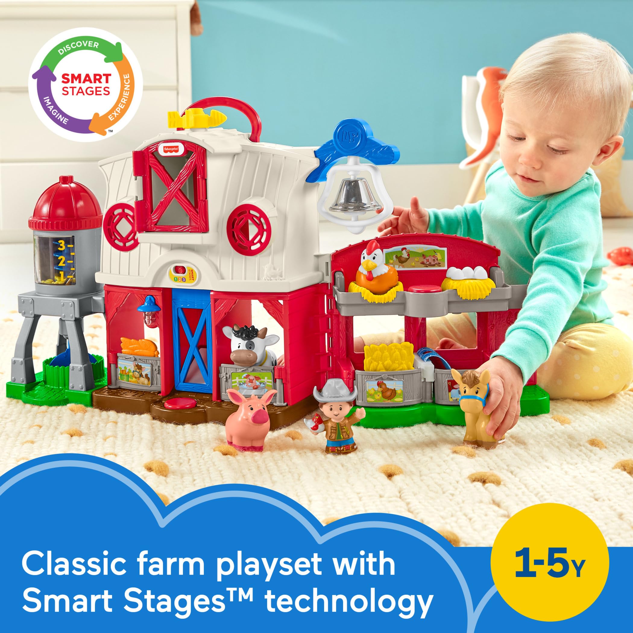 Foto 2 | Juguete Didáctico Fisher-price Little People Farm De 1 Año O Más - Venta Internacional.