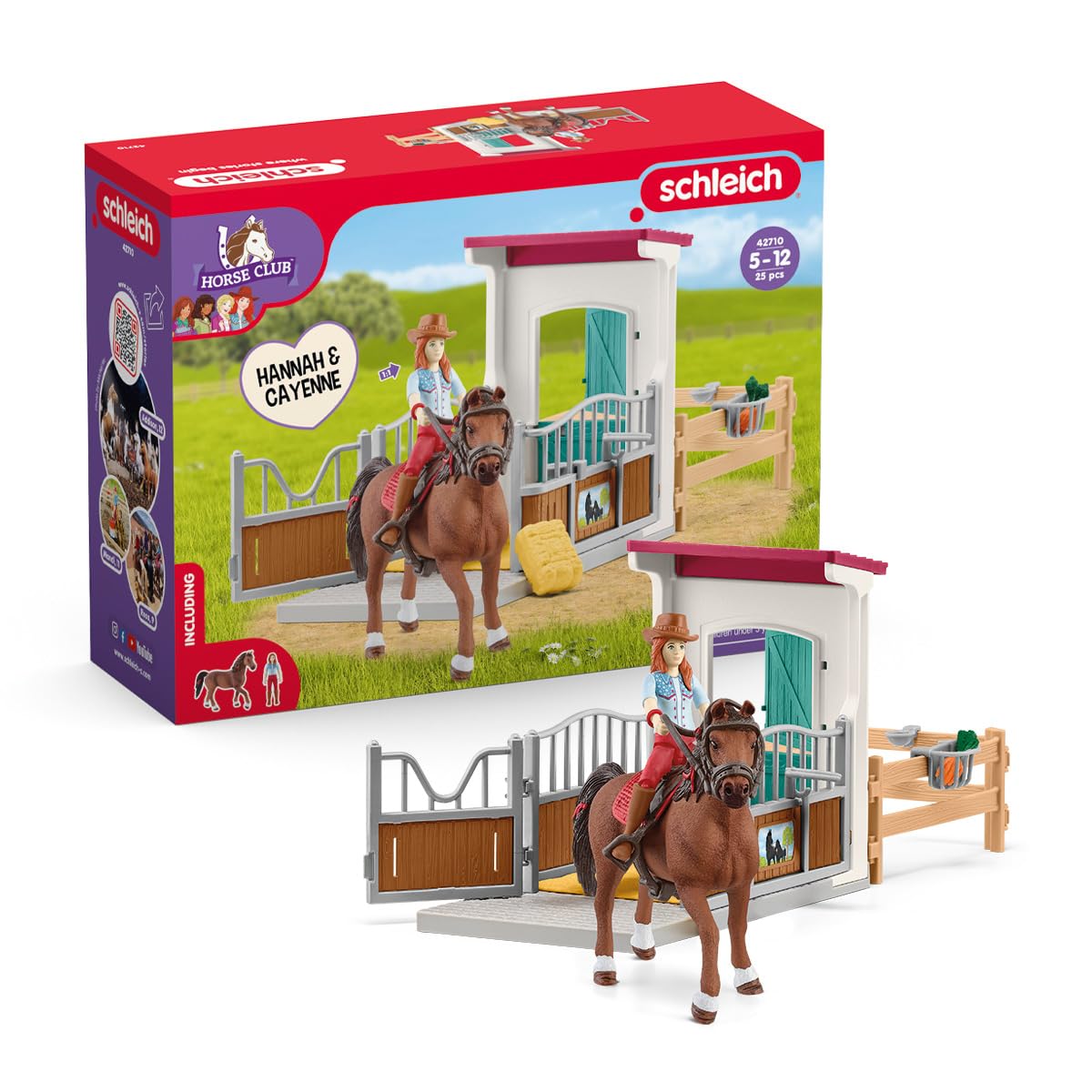 Playset Schleich Horse Box Con Hannah & Cayenne Horse Club - Venta Internacional.