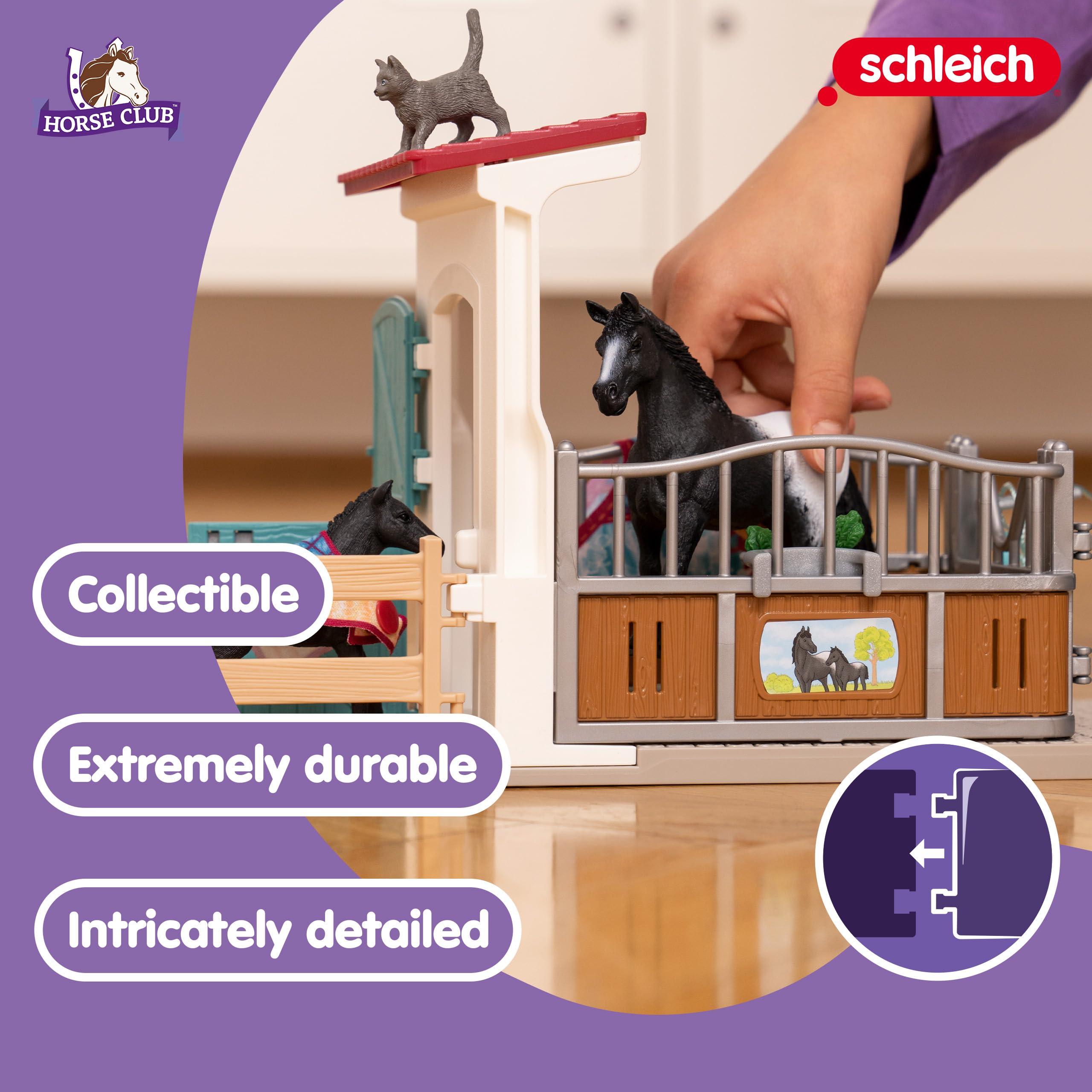 Foto 3 pulgar | Playset Schleich Horse Club Stall, 34 Piezas, Con Yegua Y Potro - Venta Internacional.