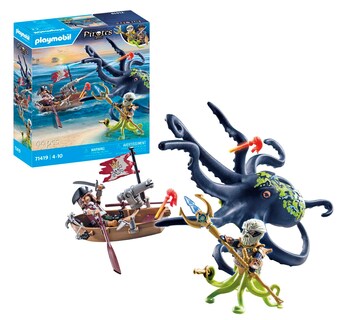 Foto 1 | Juguete Playmobil Pirates Battle Con Pulpo Gigante 71419 Para Mayores De 4 Años - Venta Internacional.