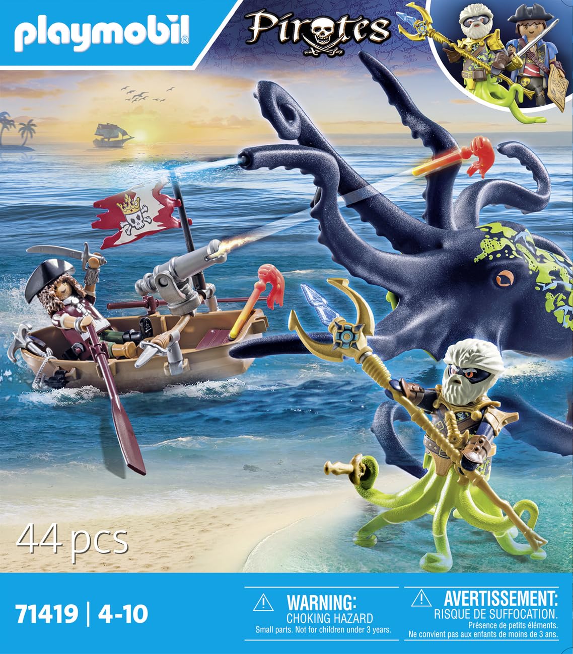 Foto 4 | Juguete Playmobil Pirates Battle Con Pulpo Gigante 71419 Para Mayores De 4 Años - Venta Internacional.