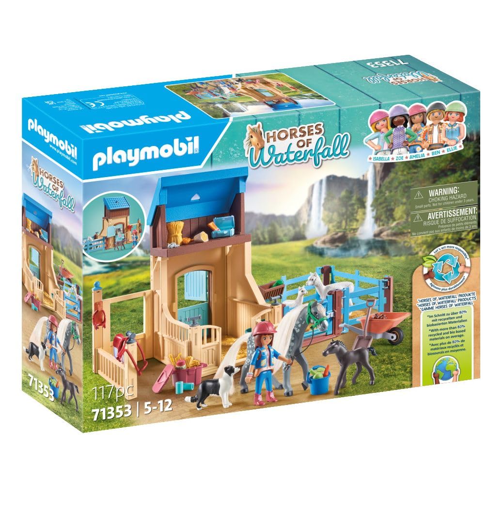 Foto 3 pulgar | Puesto De Caballos De Juguete Playmobil Horses Of Waterfall Con Amelia - Venta Internacional.