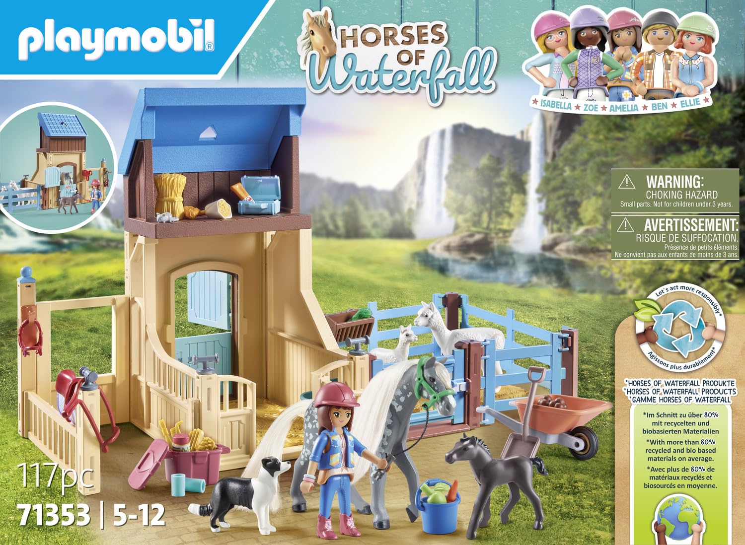 Foto 5 pulgar | Puesto De Caballos De Juguete Playmobil Horses Of Waterfall Con Amelia - Venta Internacional.
