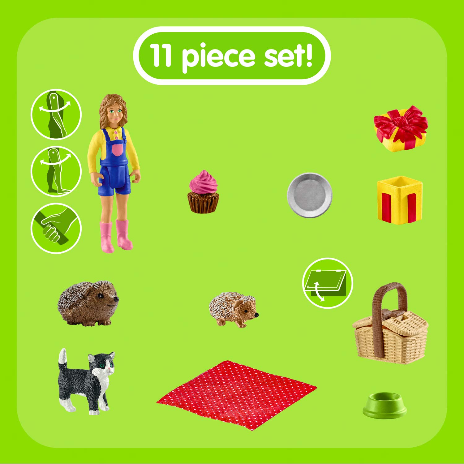 Foto 3 pulgar | Juego De Juguetes Schleich Farm World Farm Animal Birthday Picnic, 10 Unidades - Venta Internacional.