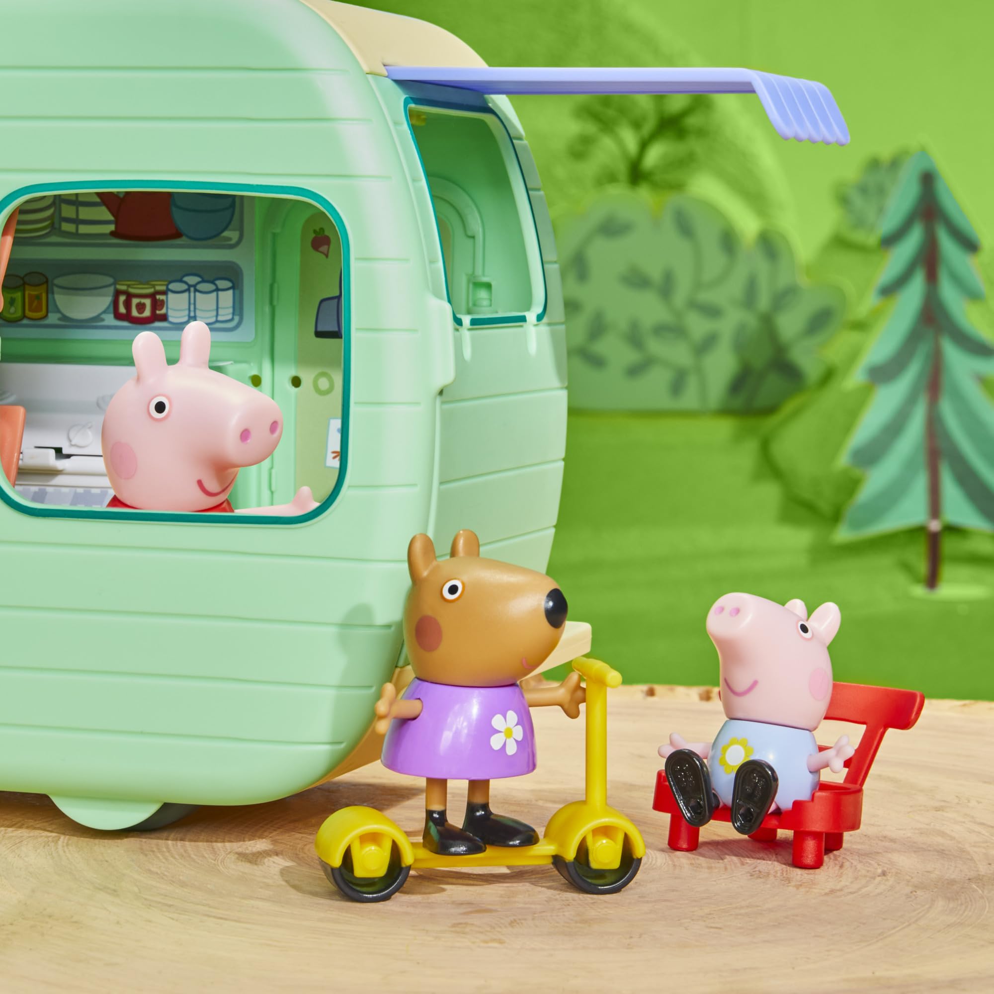 Foto 6 pulgar | Playset Peppa Pig Caravan Con 3 Figuras Y 6 Accesorios Para Más De 3 Años - Venta Internacional.