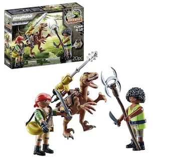 Foto 1 | Juguete Playmobil Deinonychus Con Jaden Con Cañón Y Flechas Plateadas - Venta Internacional.