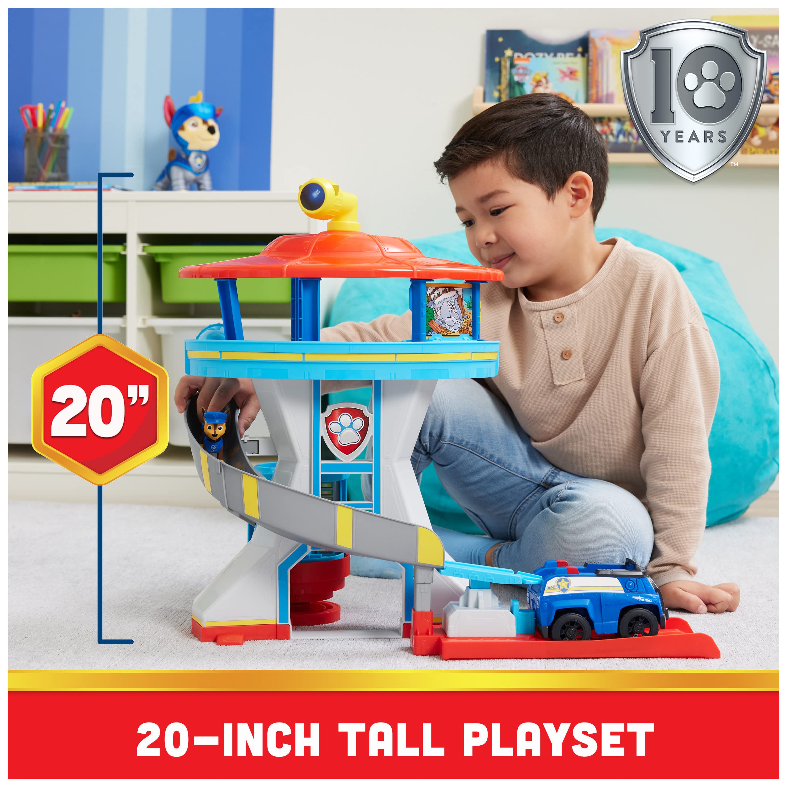 Foto 3 pulgar | Playset Paw Patrol Lookout Tower Con Lanzador De Coches De Juguete Y 2 Chase - Venta Internacional.