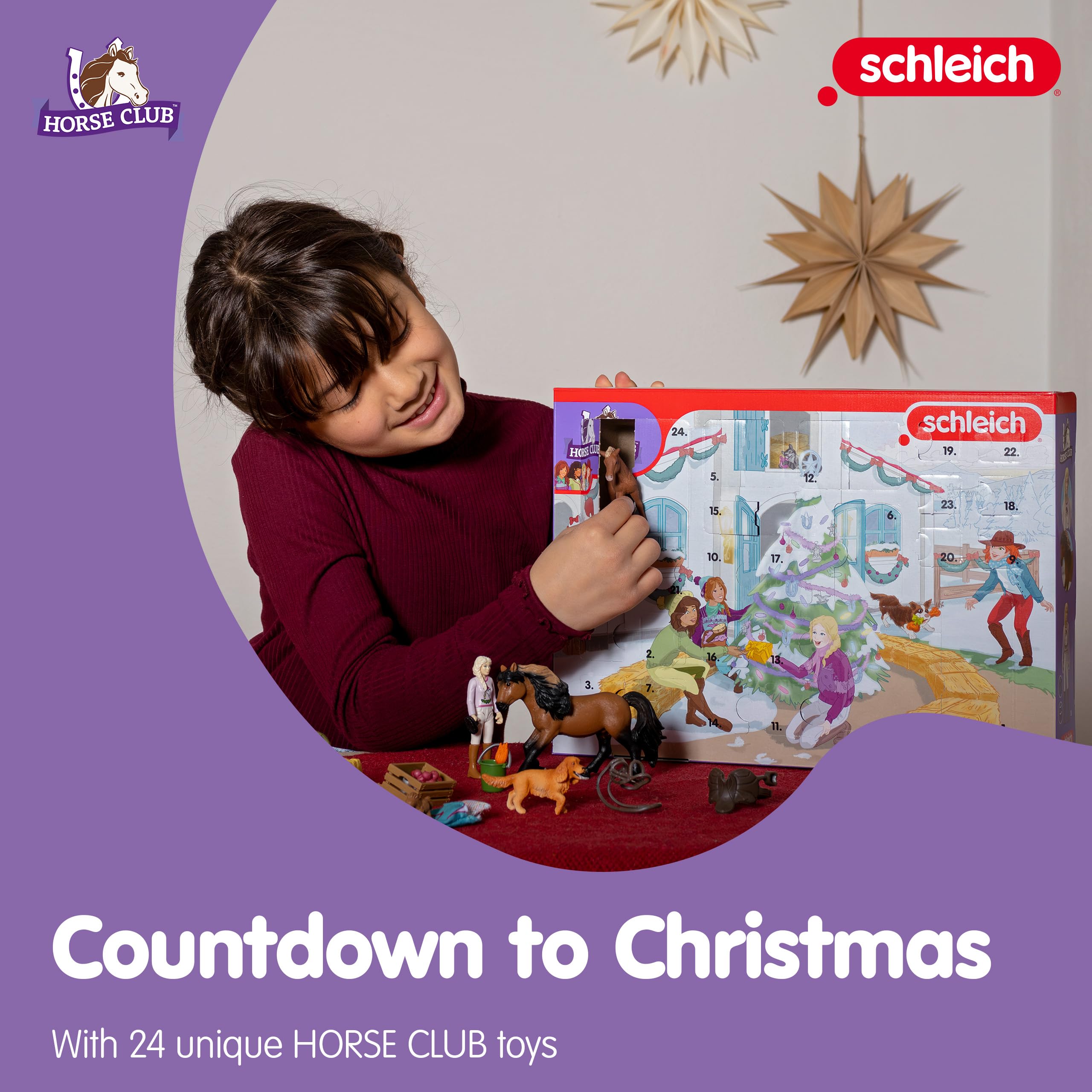 Foto 3 | Calendario De Adviento Schleich Horse Club 2023 Con 24 Juguetes Para Mayores De 5 Años - Venta Internacional.