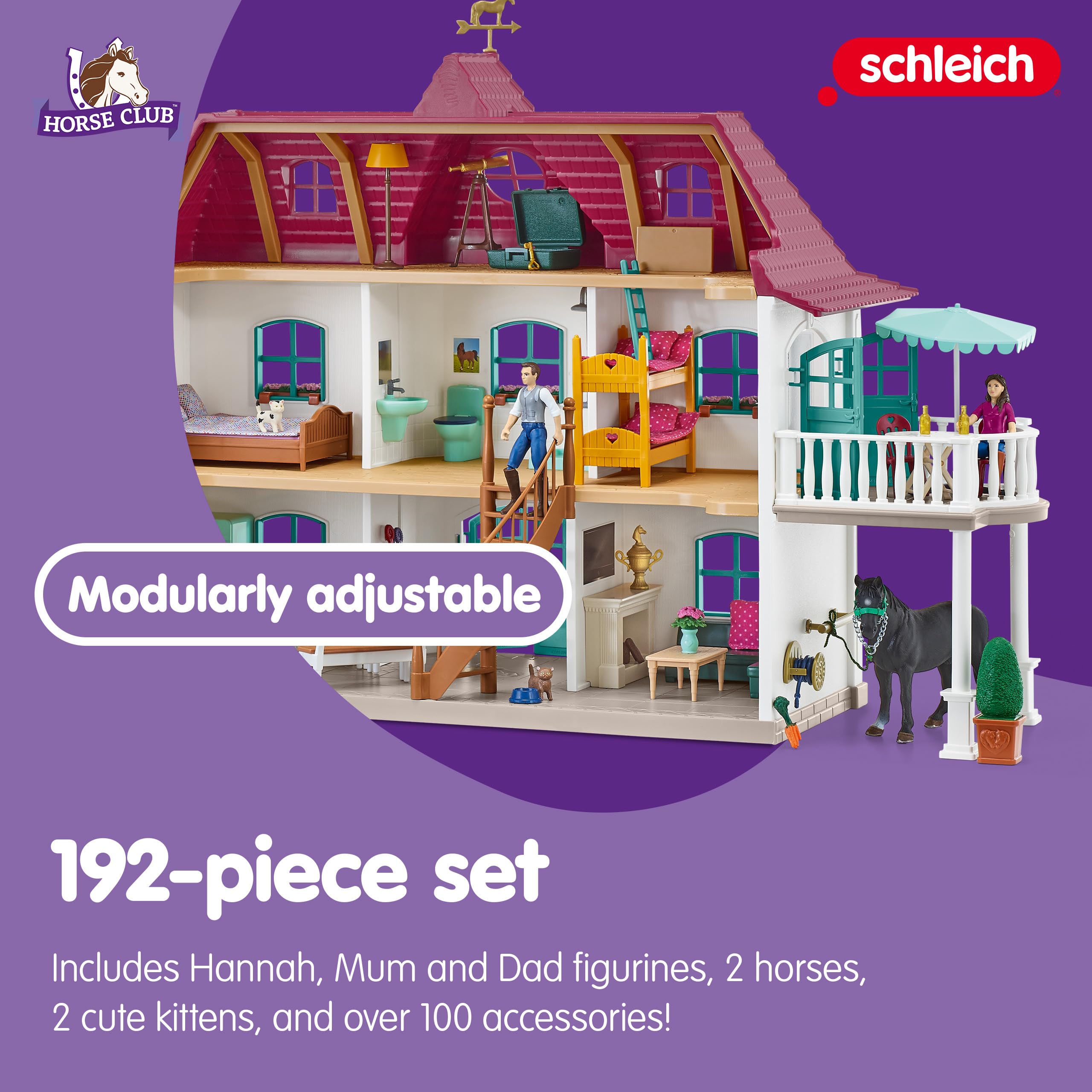 Foto 4 pulgar | Set De Juego Schleich Horse Club Lakeside Country House Con Establo - Venta Internacional.