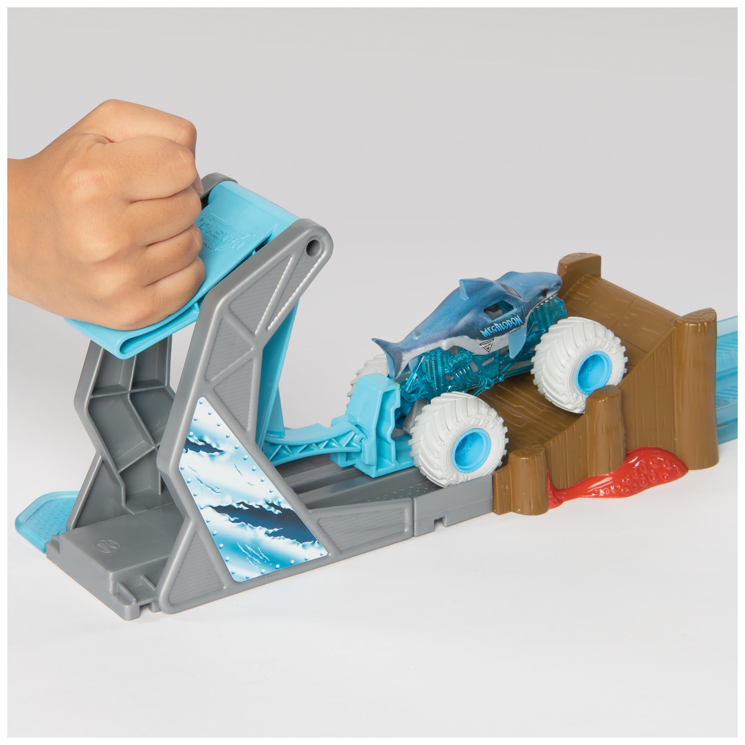 Foto 5 pulgar | Playset Oficial De Monster Jam Megalodon Mayhem Con Camión 1:64 - Venta Internacional.