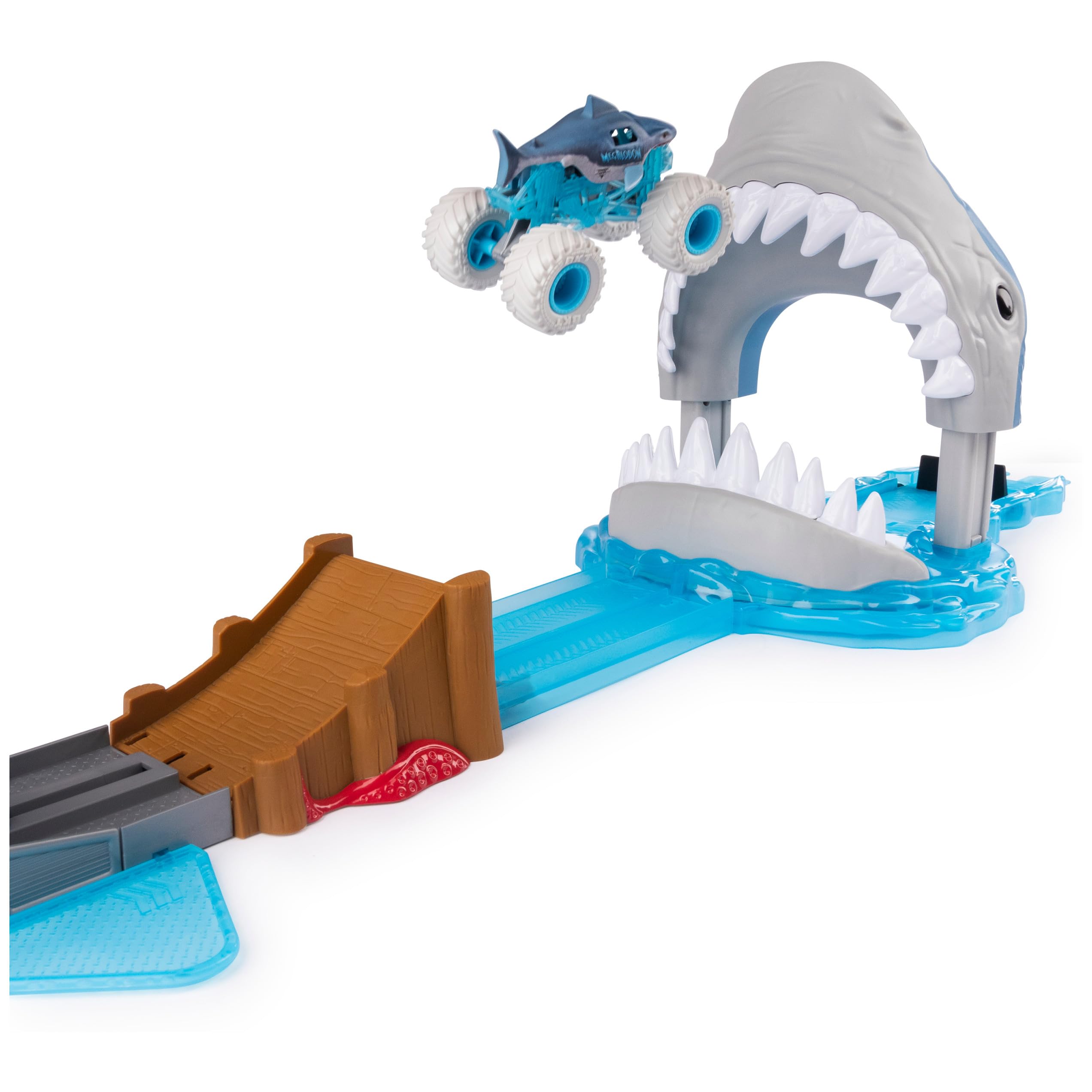 Foto 5 | Playset Oficial De Monster Jam Megalodon Mayhem Con Camión 1:64 - Venta Internacional.