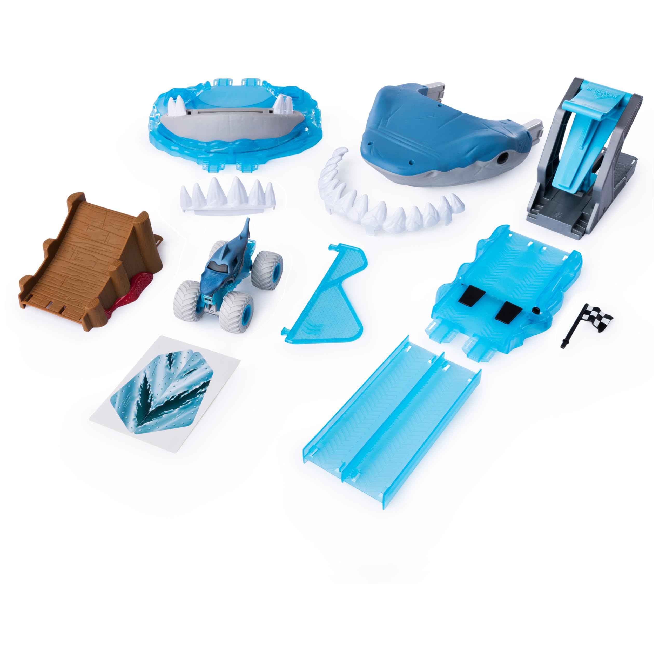 Foto 7 | Playset Oficial De Monster Jam Megalodon Mayhem Con Camión 1:64 - Venta Internacional.