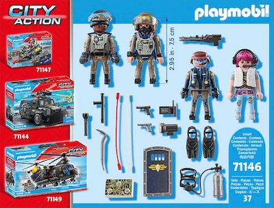 Foto 2 | Set De Figuras Playmobil Tactical Police Swat Team Con Acceso. - Venta Internacional.