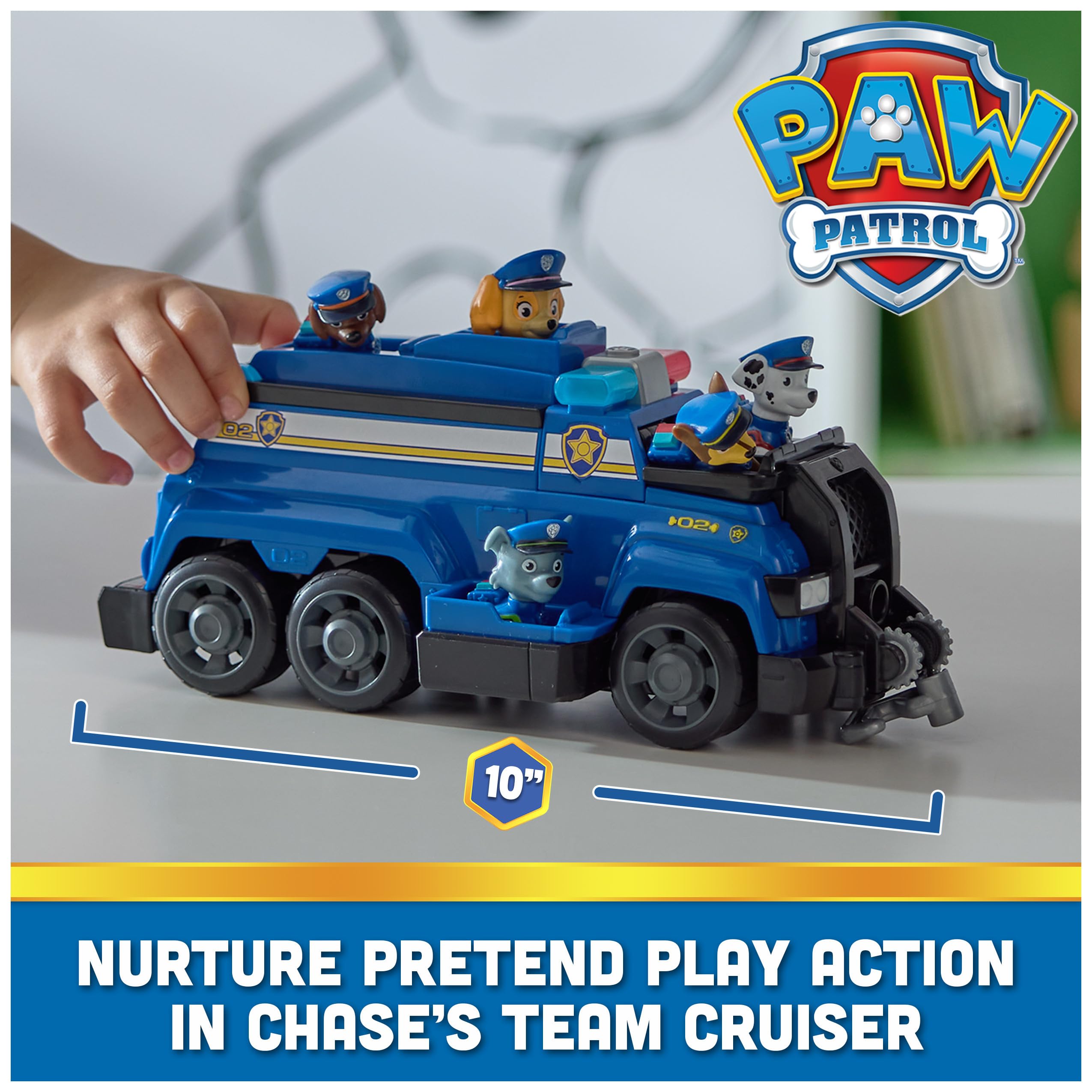 Foto 3 pulgar | Vehículo De Juguete Paw Patrol Team Cruiser Con 6 Figuras De Acción De Más De 3 Años - Venta Internacional.