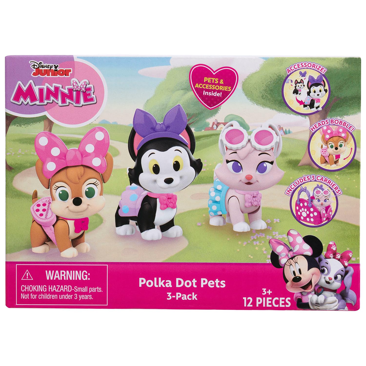 Foto 7 pulgar | Toy Figures Disney Junior Minnie Mouse Con Lunares Para Mascotas, Paquete De 3 - Venta Internacional.