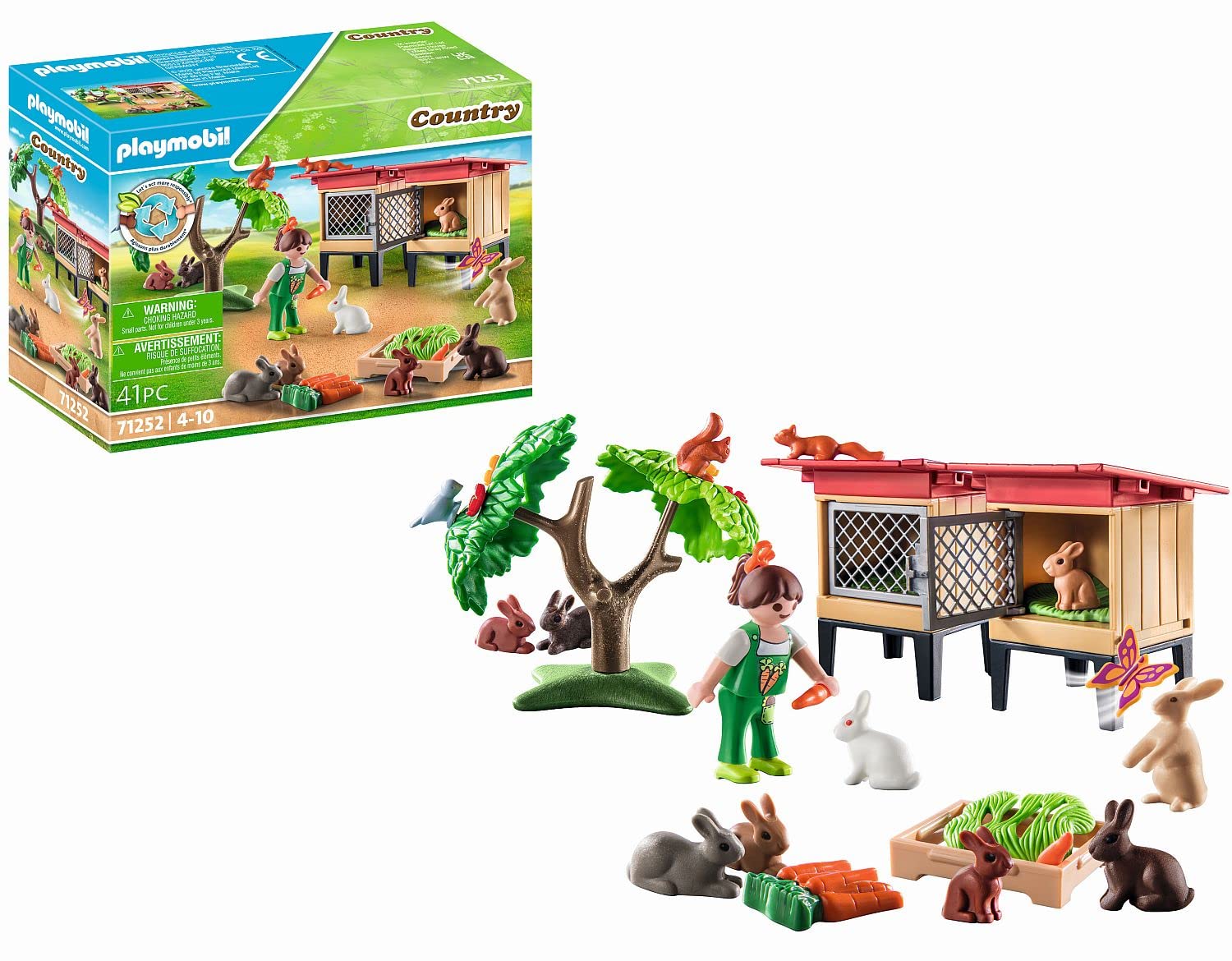 Conejera De Juguete Playmobil Con 9 Conejos, 80% De Material Reciclado - Venta Internacional.