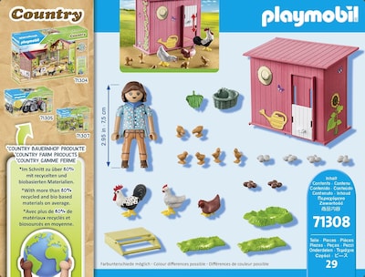 Foto 2 | Gallinero Toy Playmobil Con 3 Nidos Y Cesta Para Huevos Frescos - Venta Internacional.