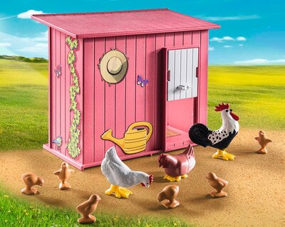 Foto 3 | Gallinero Toy Playmobil Con 3 Nidos Y Cesta Para Huevos Frescos - Venta Internacional.