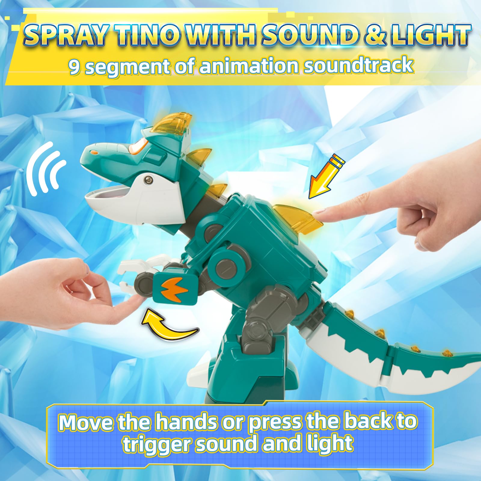 Foto 6 pulgar | Juguete De Dinosaurio Super Wings Tino Con Aerosol, Luces Y Sonido, 38 Cm - Venta Internacional.