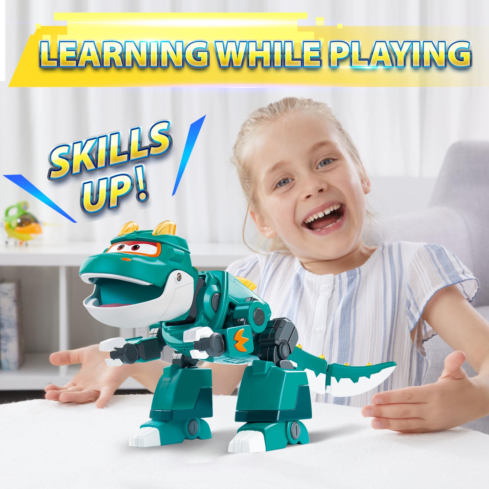 Foto 7 pulgar | Juguete De Dinosaurio Super Wings Tino Con Aerosol, Luces Y Sonido, 38 Cm - Venta Internacional.