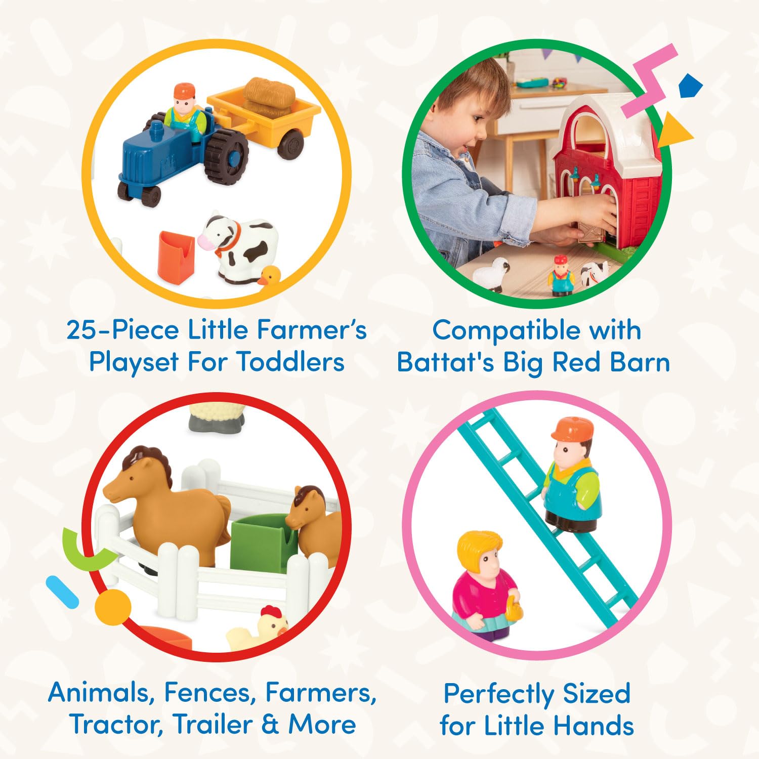 Foto 4 pulgar | Set De Juego Farm Animal Battat Con 25 Animales, Tractor Y Más - Venta Internacional.