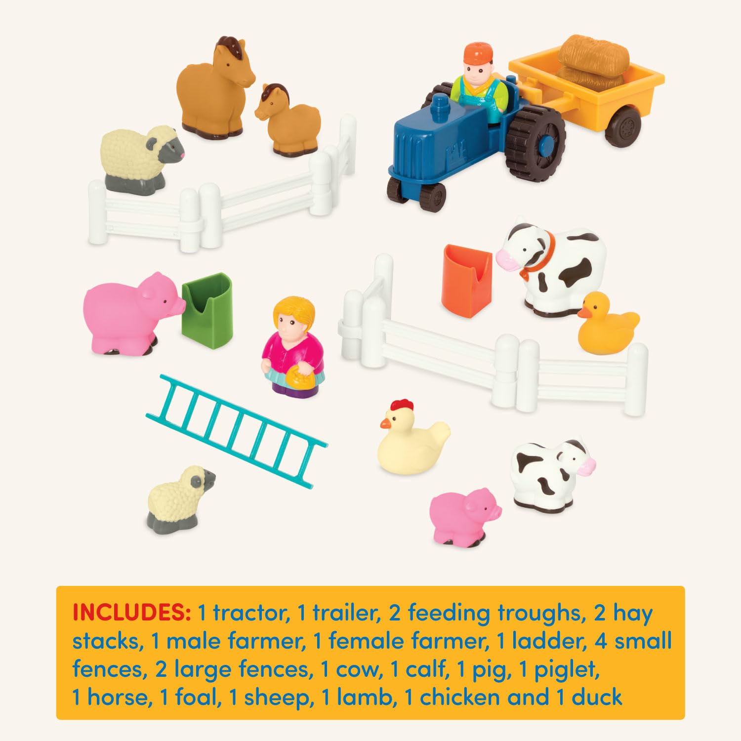 Foto 4 | Set De Juego Farm Animal Battat Con 25 Animales, Tractor Y Más - Venta Internacional.