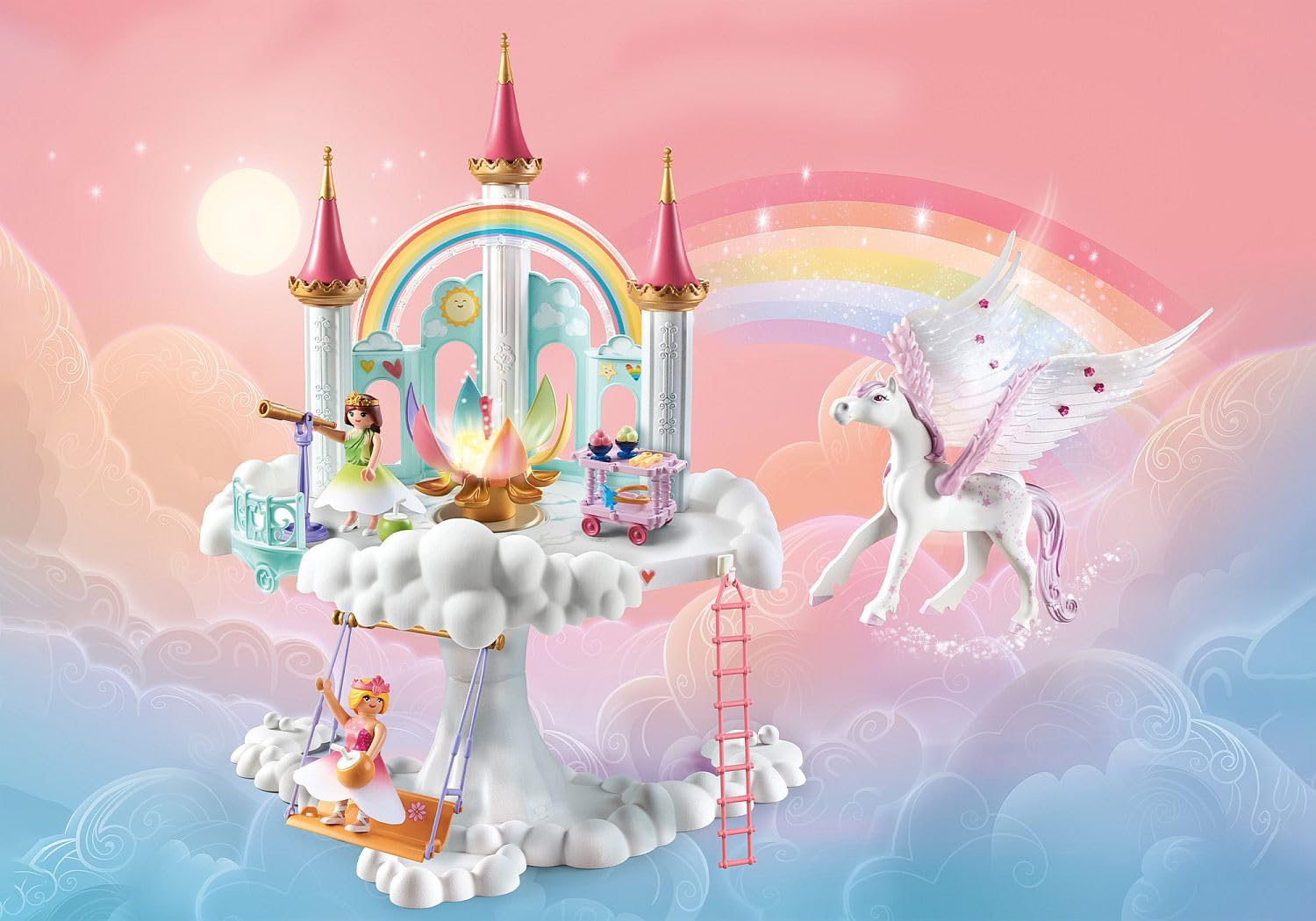 Foto 4 pulgar | Juguete Playmobil Rainbow Castle En Las Nubes Con Pegasus - Venta Internacional.