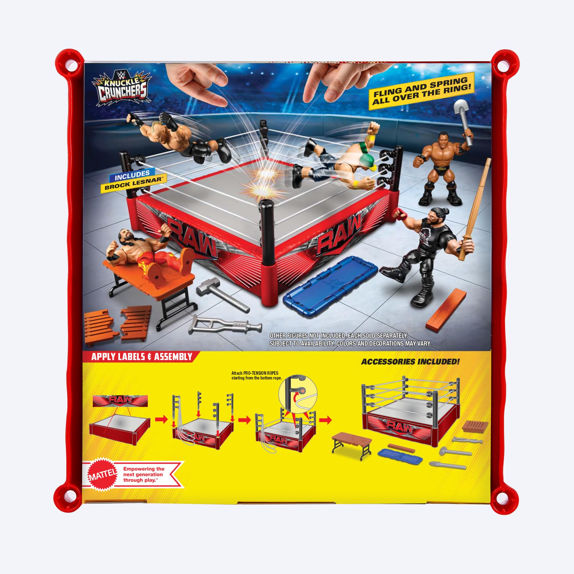 Foto 3 pulgar | Figura De Acción Playset Mattel Wwe Knuckle Crunchers Rebound Ring - Venta Internacional.