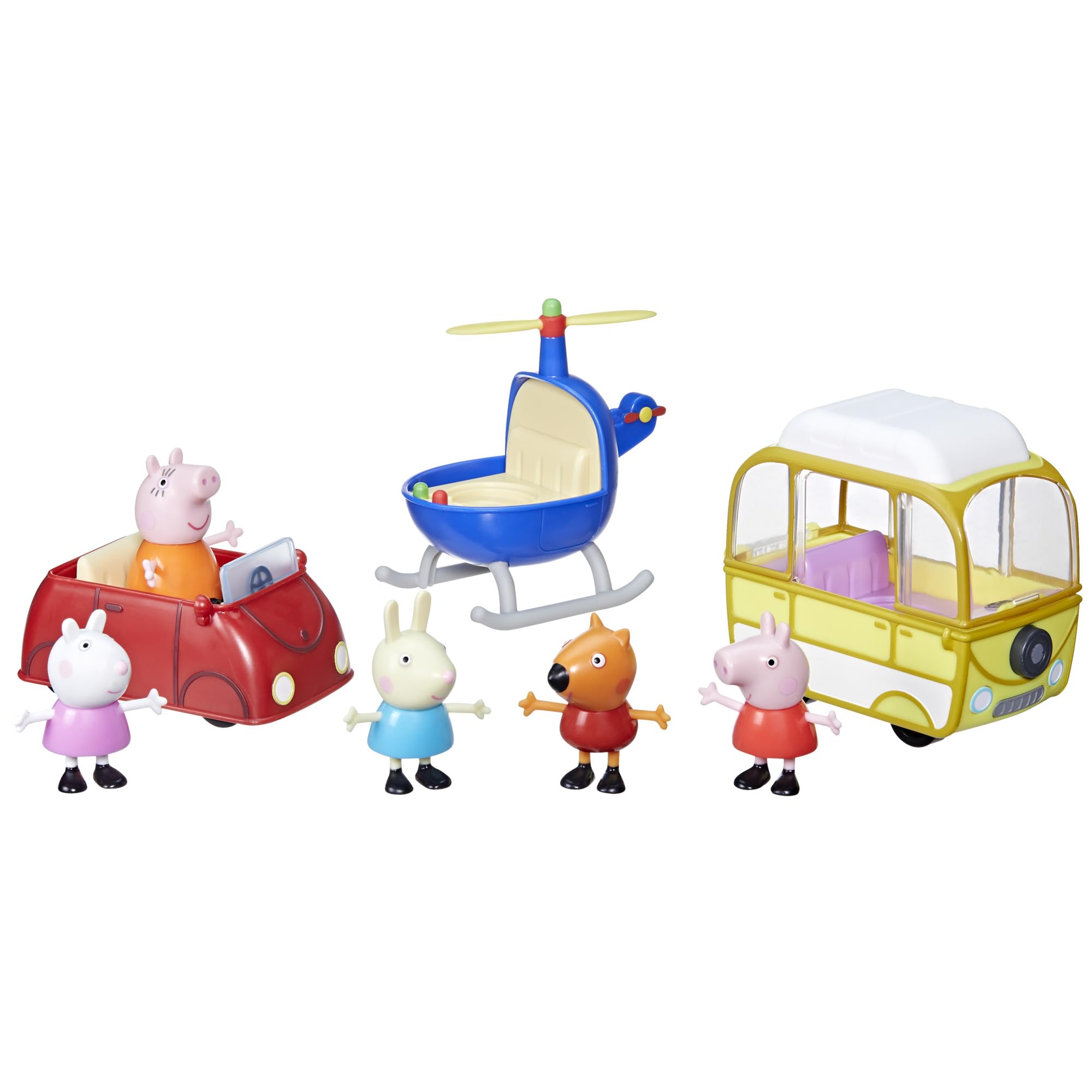 Foto 1 | Playset Peppa Pig Peppa's Little Vehicle Con Helicóptero, Autocaravana, Coche Y 5 Figuras - Venta Internacional.